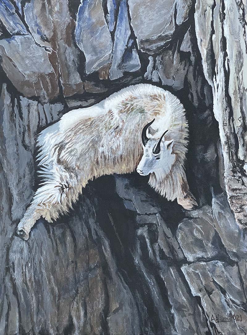 Mountain Goat acrylic painting